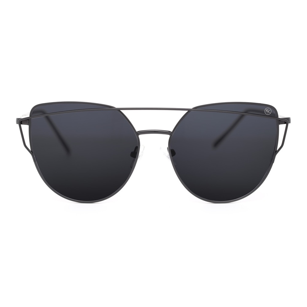 Black On Black Mirrored Sunglasses, Aviators - Picture 2 of 5